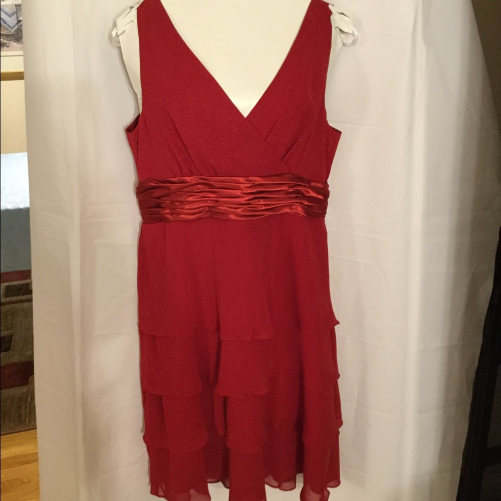 Evan Picone Reddish Pink Cocktail Dress - Picture 3 of 8